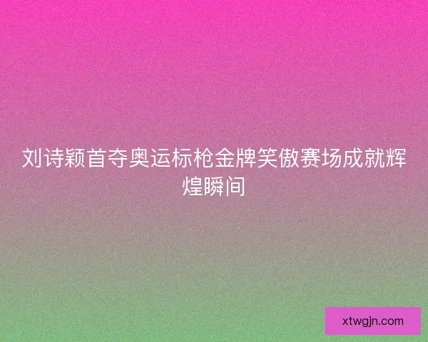 刘诗颖首夺奥运标枪金牌笑傲赛场成就辉煌瞬间