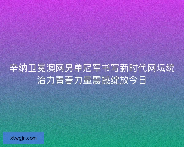 辛纳卫冕澳网男单冠军书写新时代网坛统治力青春力量震撼绽放今日